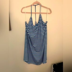 SHEIN Blue & White Halter Dress